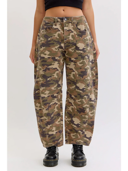 Camo Barrel Leg Pants | Cello