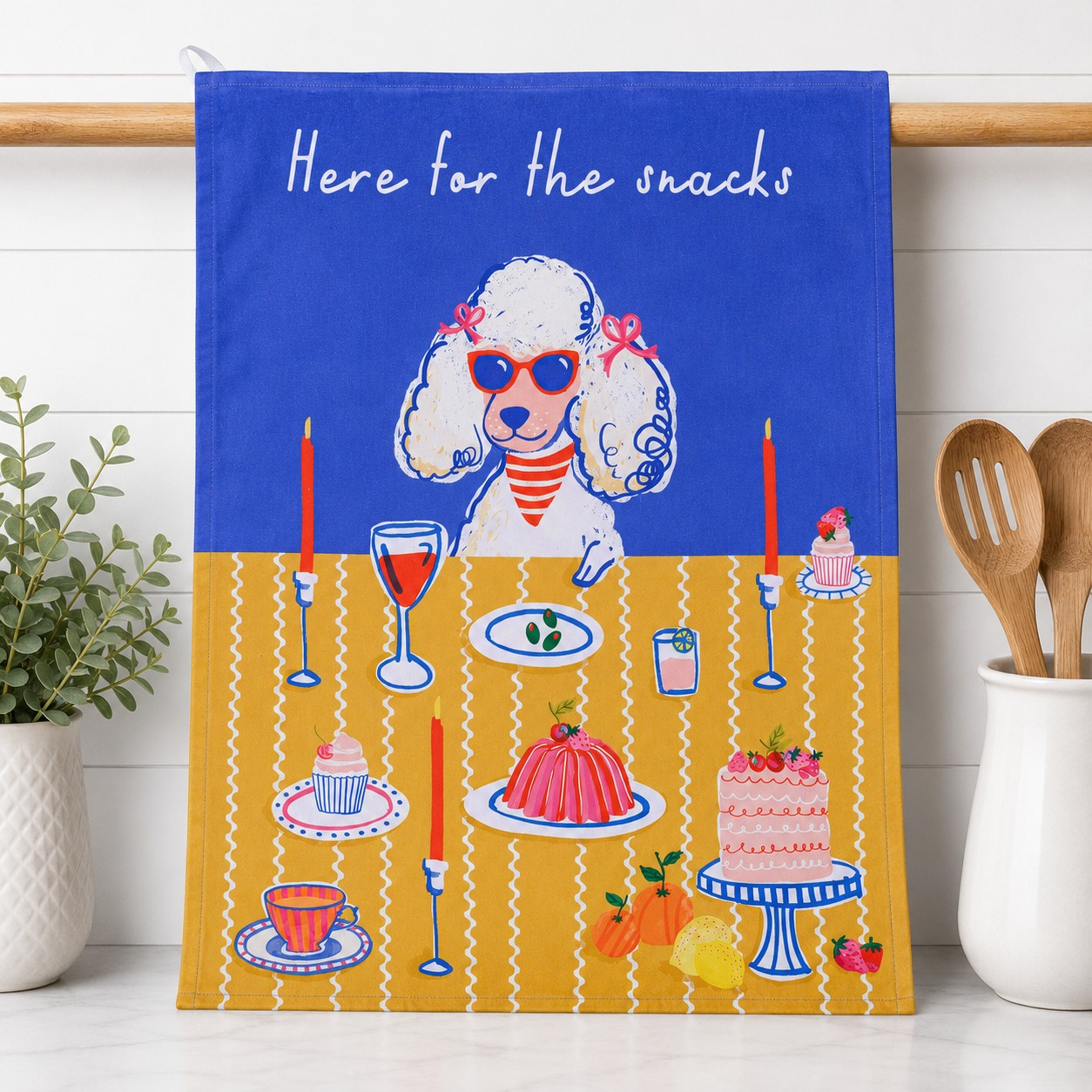 Here for the Snacks Tea Towel