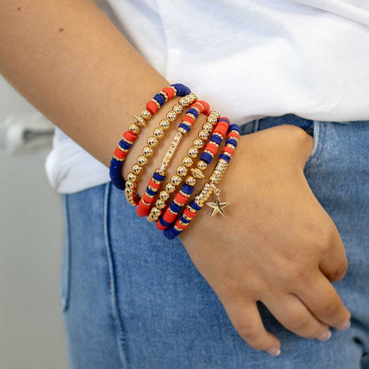 Game Day Bracelet Set | Red, Blue, and Gold