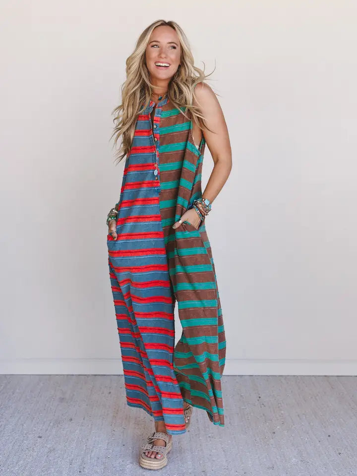 Split Decision Jumpsuit ❤️💙
