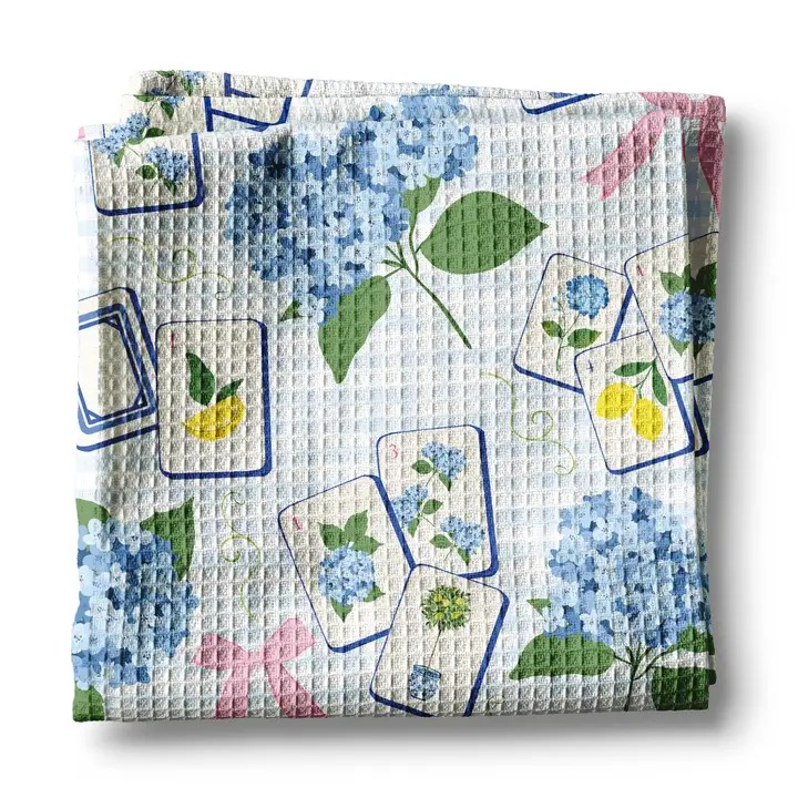 Mahjong Hydrangea Kitchen Towel