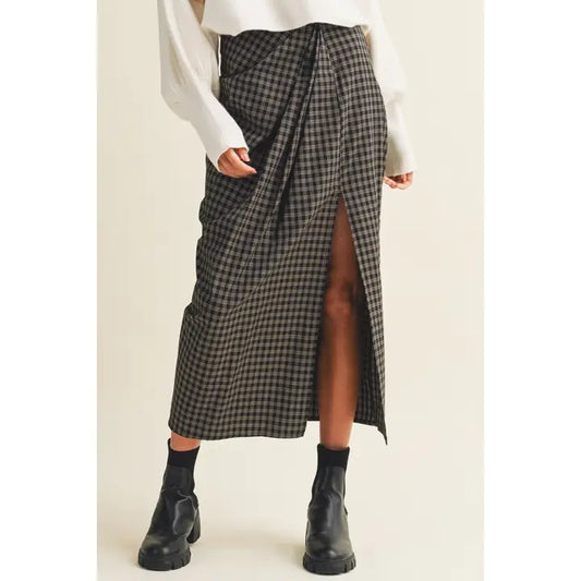 Camden Plaid Midi Skirt