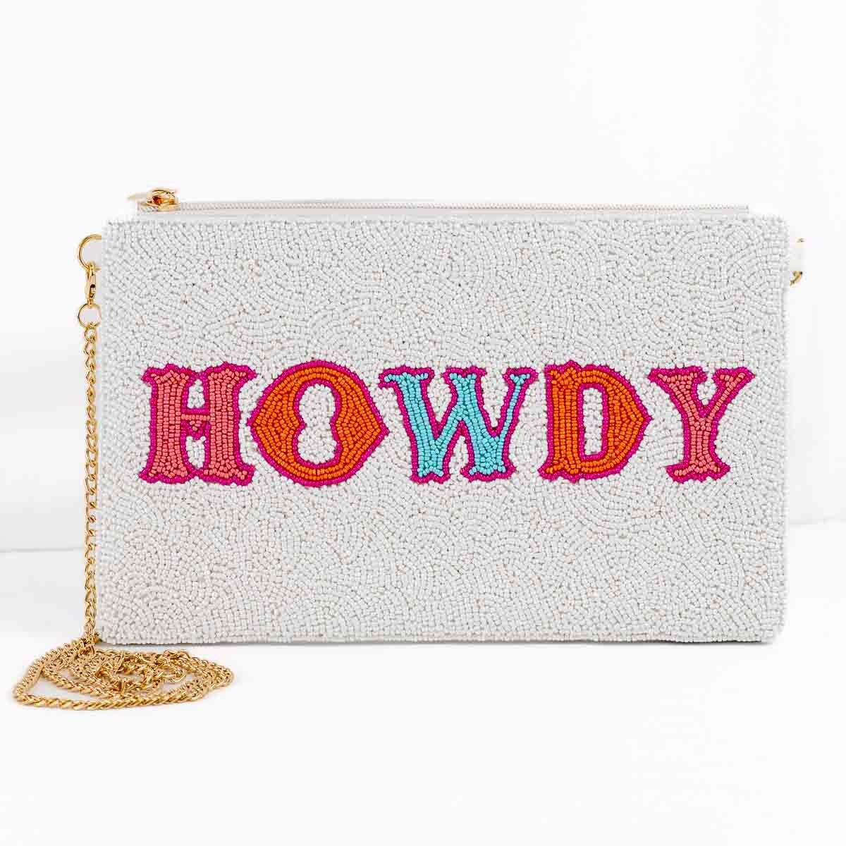 Howdy Beaded Crossbody Clutch