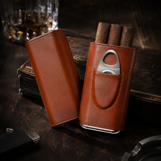 Ashton 3 Cigar Case and Cutter