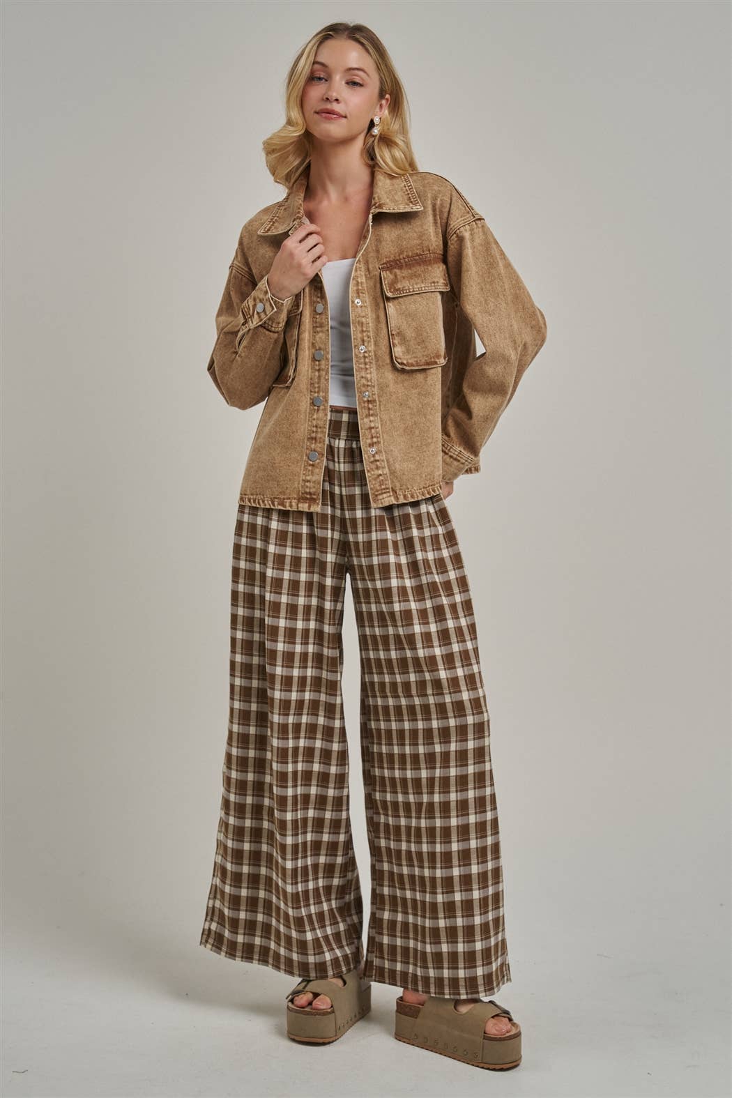 Plaid Checkered Boho  Pants