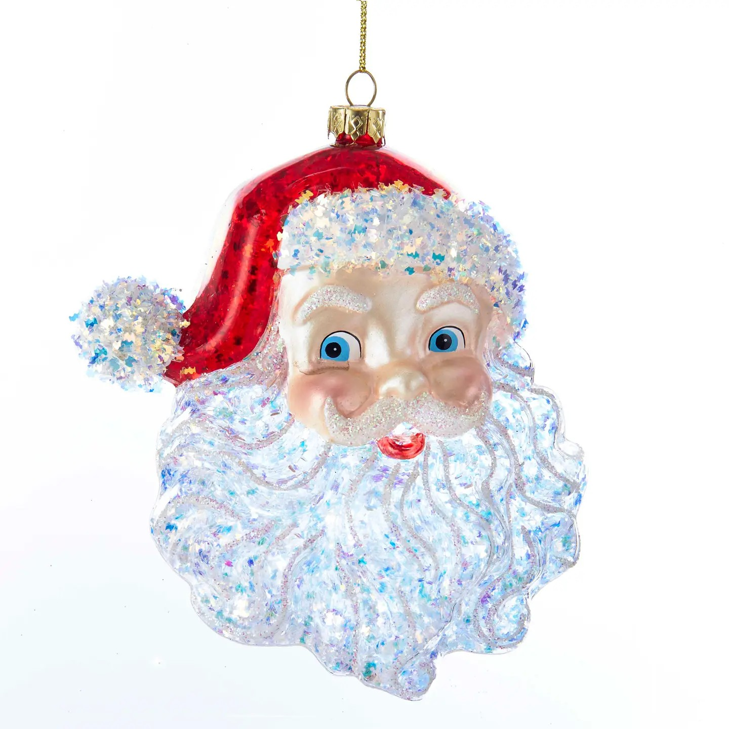 5' Glass Santa Head Ornament