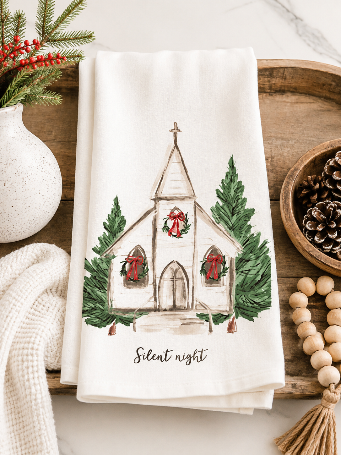 Silent Night Hand Towel