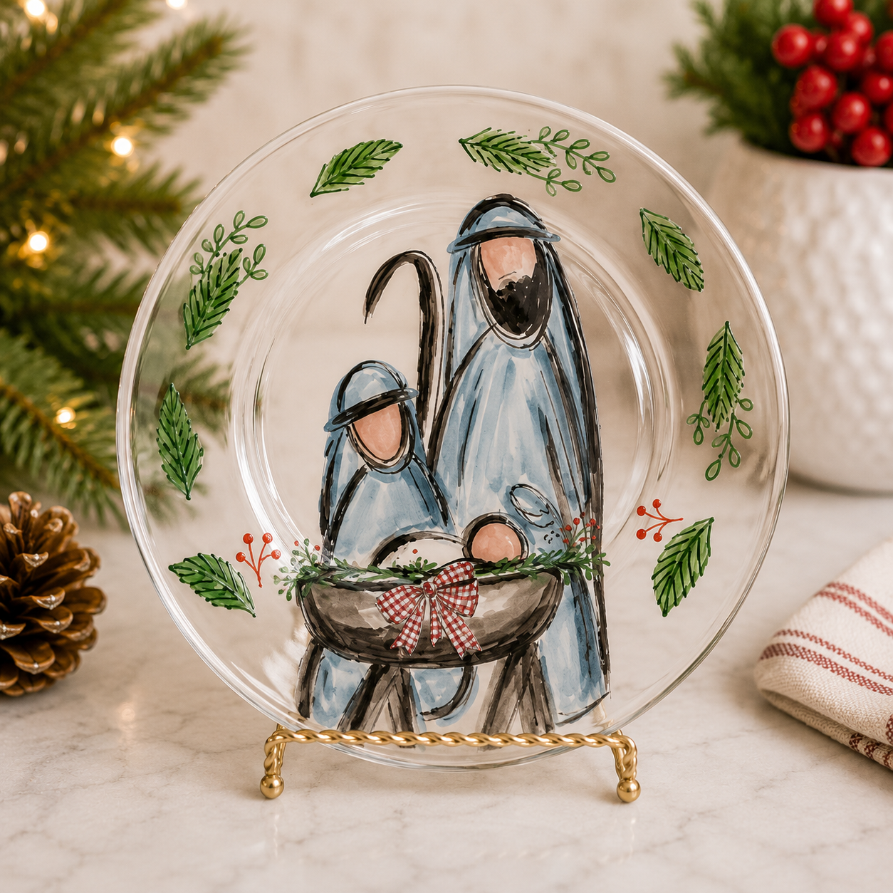 Nativity Glass Plate