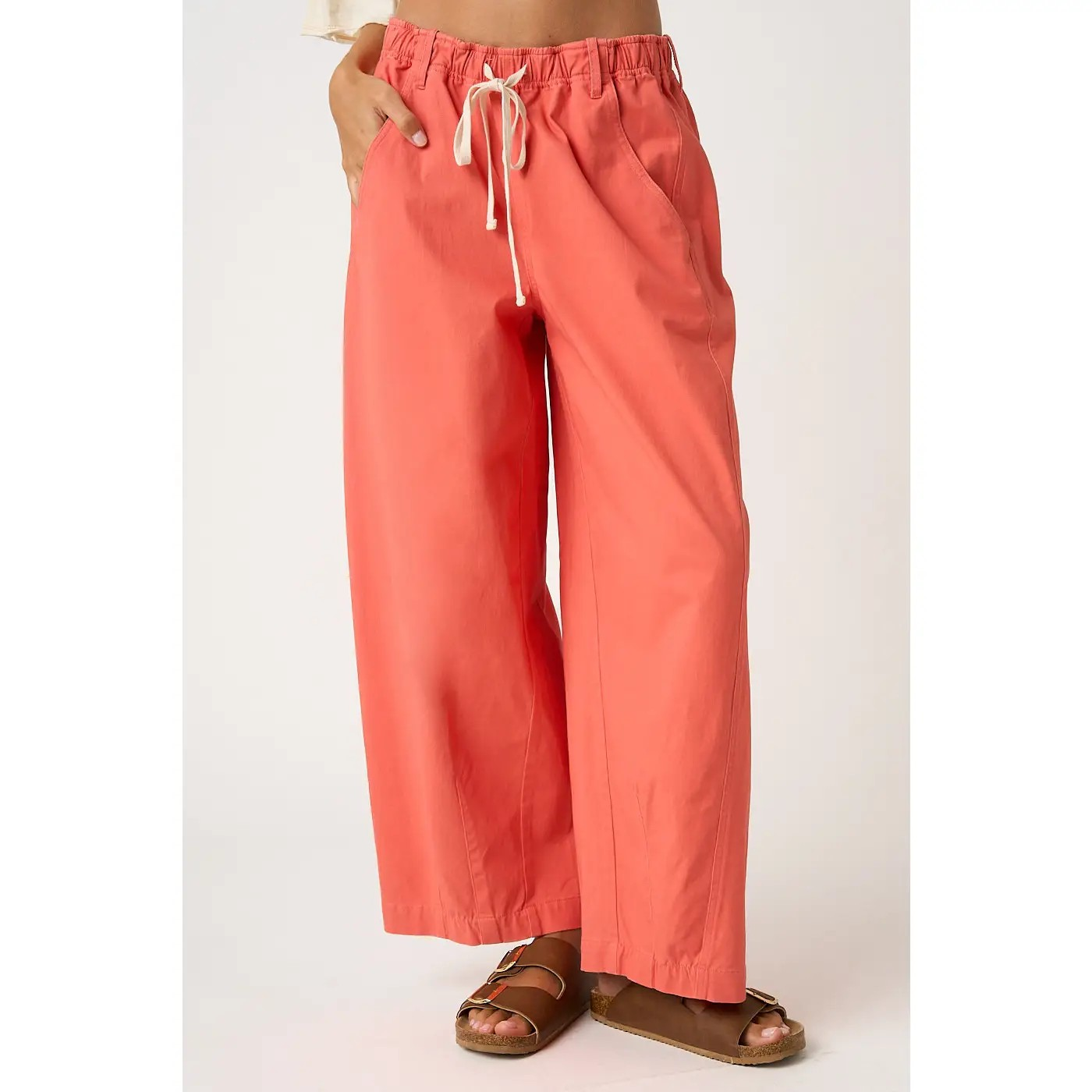 Wide Leg Barrel Drawstring Pants