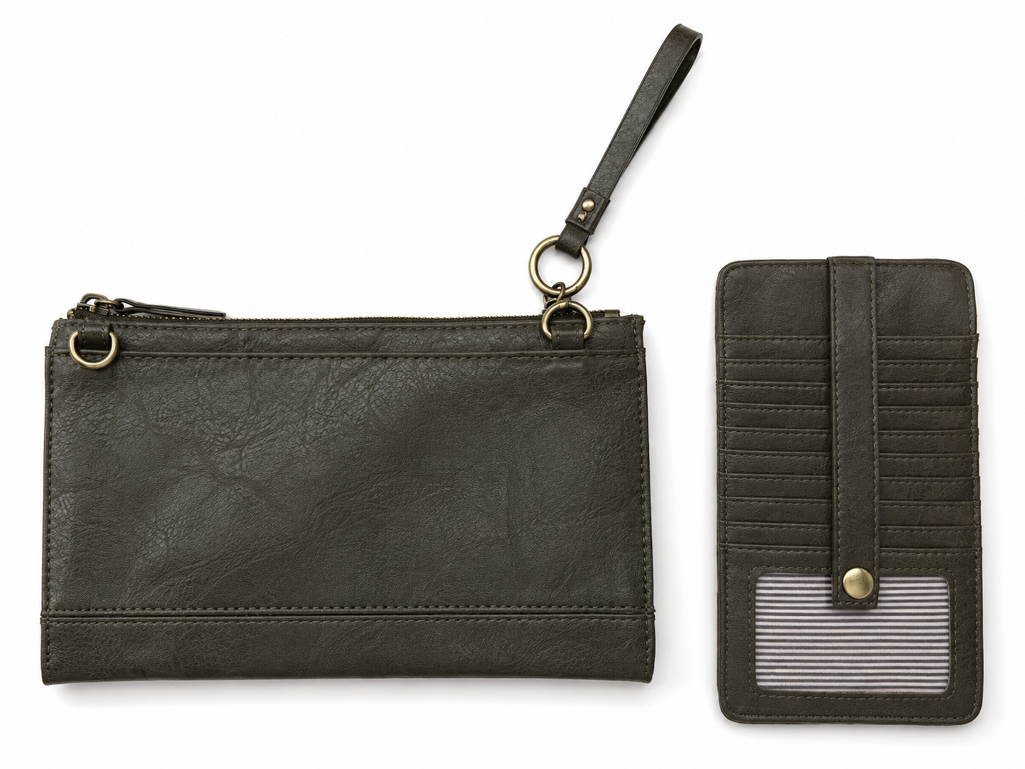 Wristlet Wallet & Card Holder Set – Dark Bronze & Backwoods Green