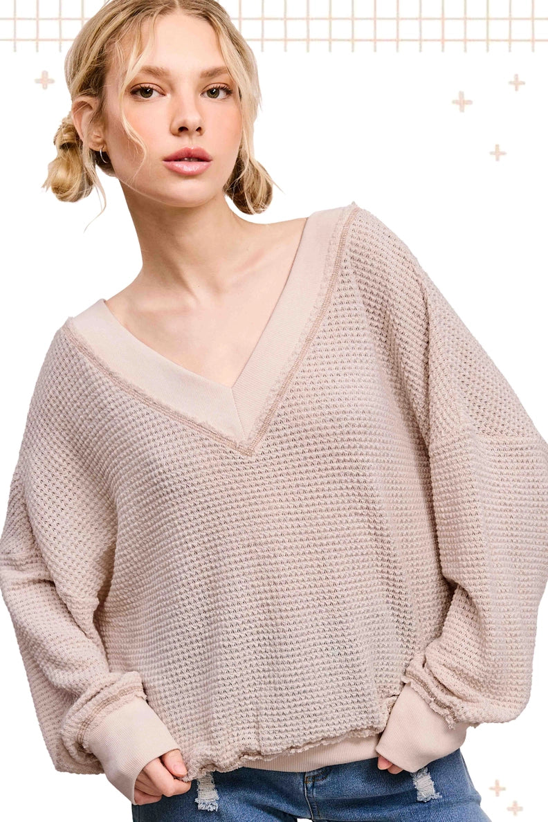 Cozy Days Waffle Knit Sweater