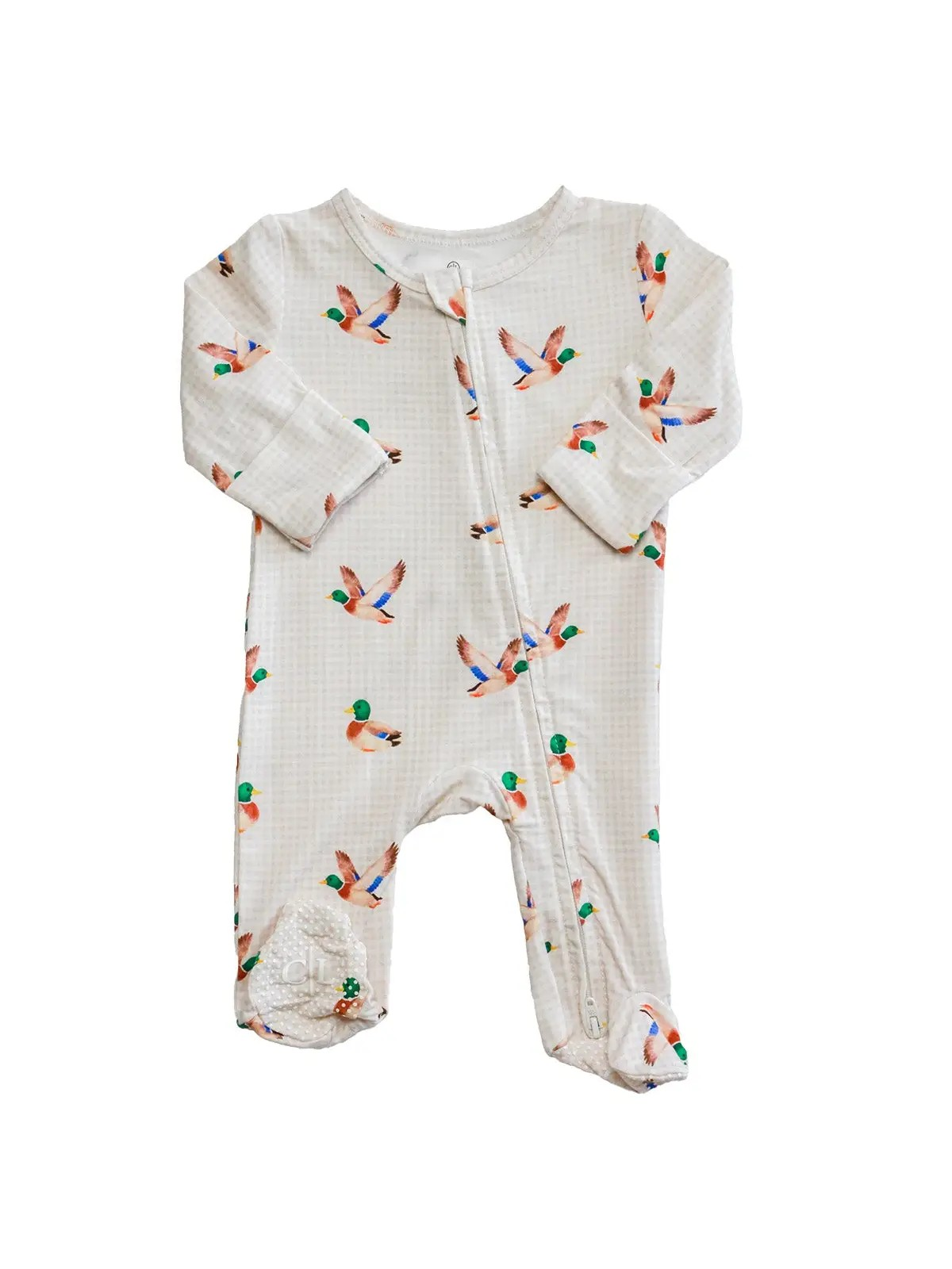 Little Mallard Bamboo Zippered Footie