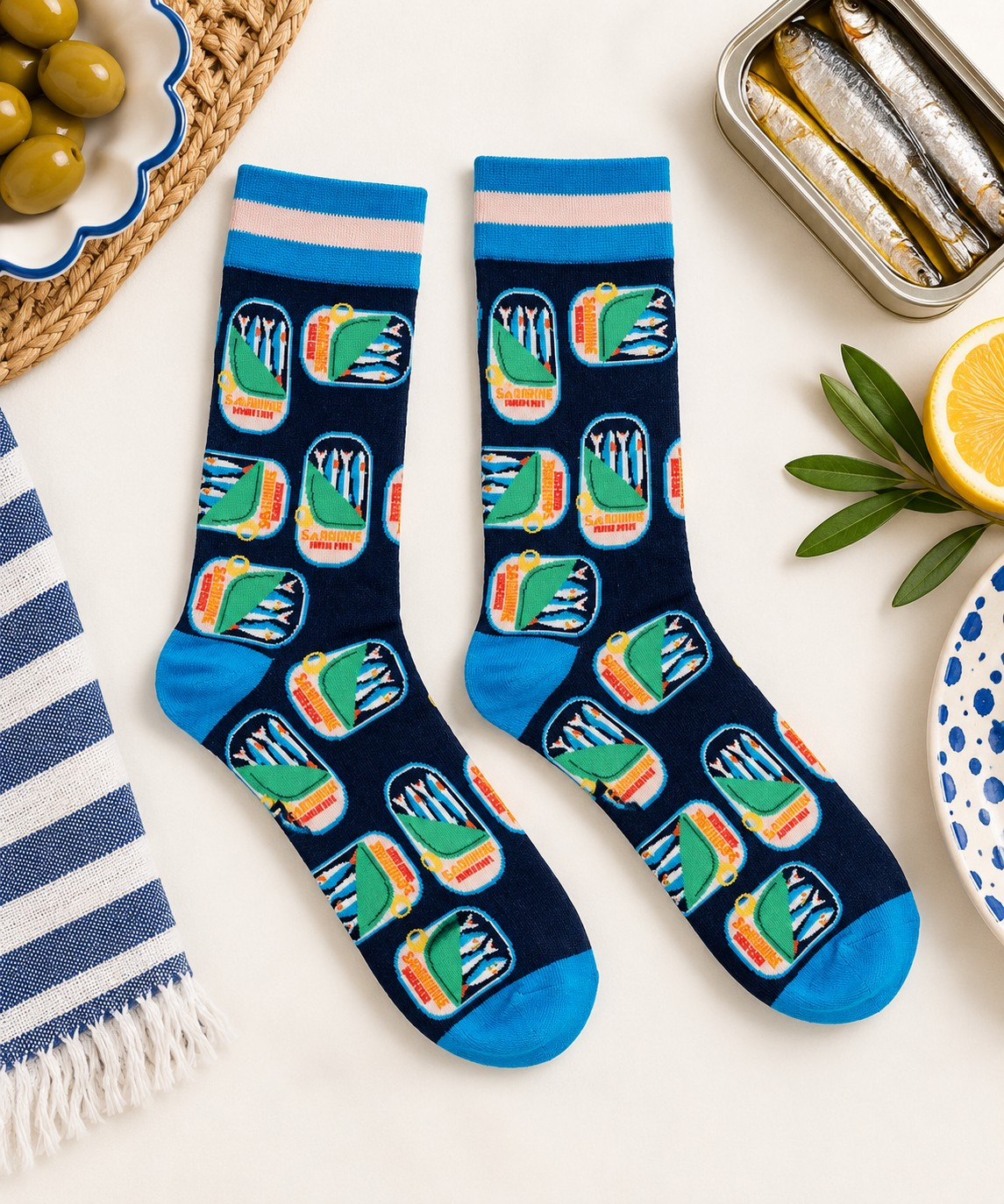 Sardine Womens Bamboo Crew Socks