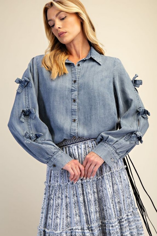 Bluebell Bow Buttondown