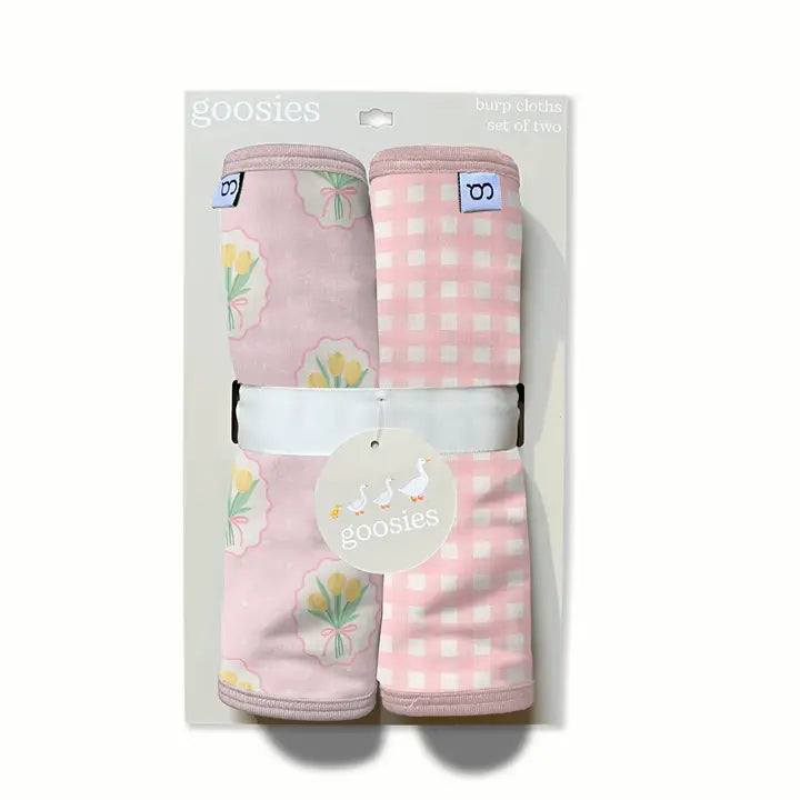 Fancy Tulips Burp Cloth Set