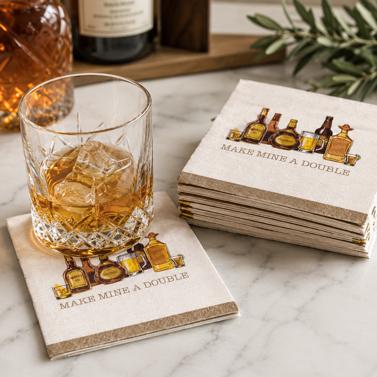 Make Mine A Double Cocktail Napkins (20c)