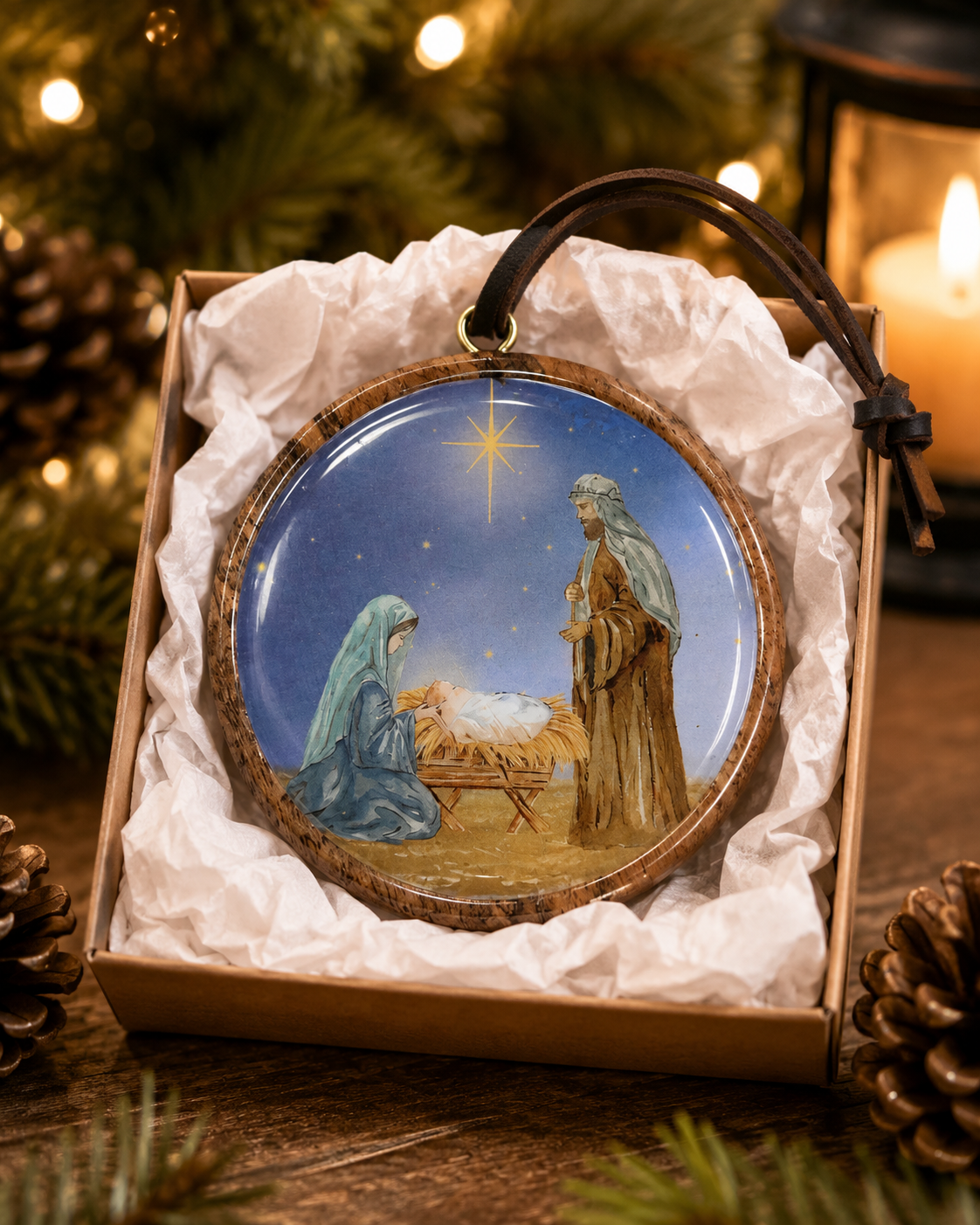 Assorted Circle Wooden Christmas Ornaments