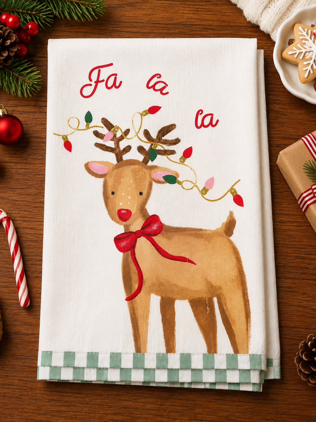 Reindeer Whimsy Christmas Towel