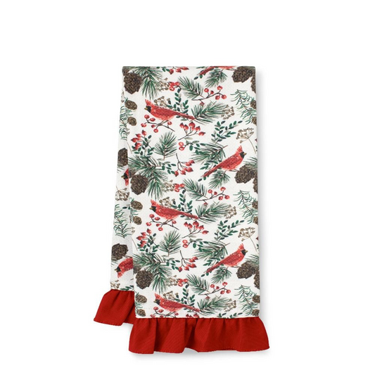 Winter Cardinals Tea Towel