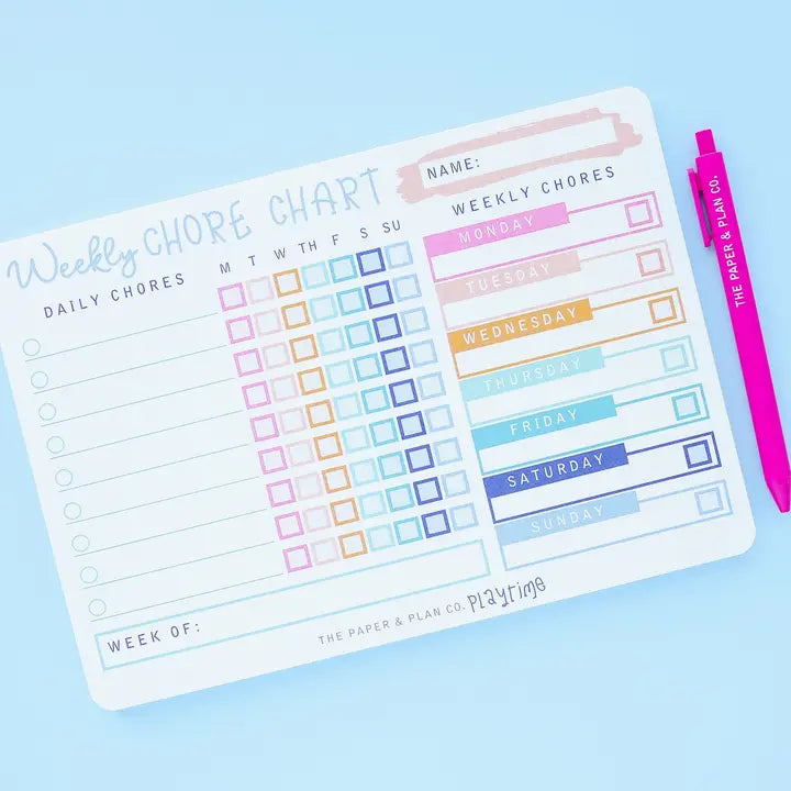 Weekly Chore Chart Pad