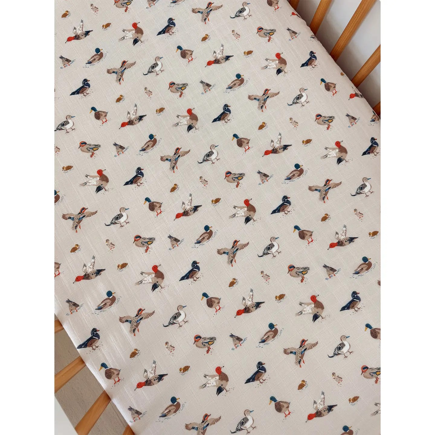 Ducks Muslin Crib Sheet