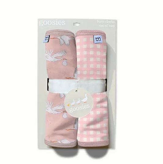 Baby Girl Stork Burp Cloth Set