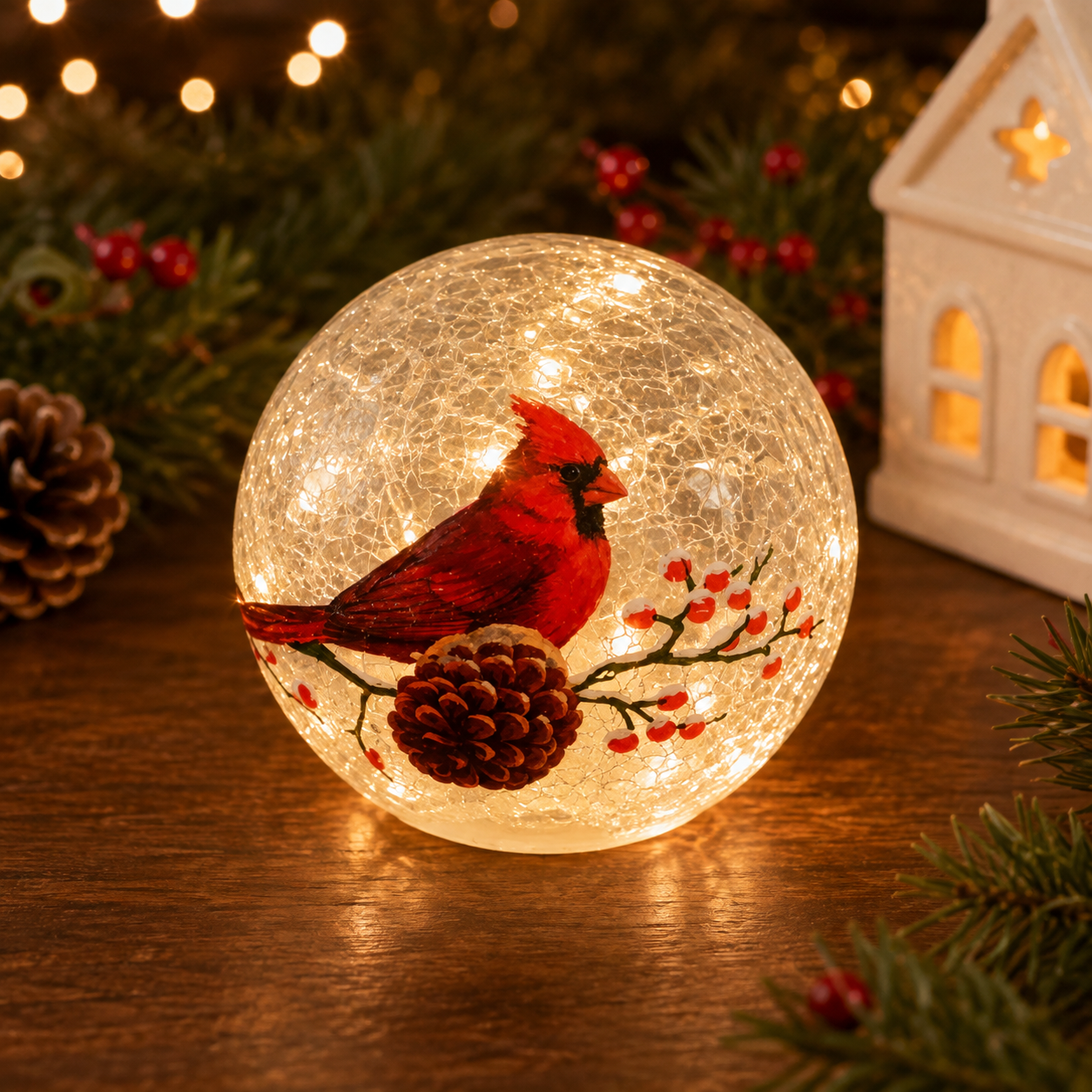 Cardinal Crackle Globe