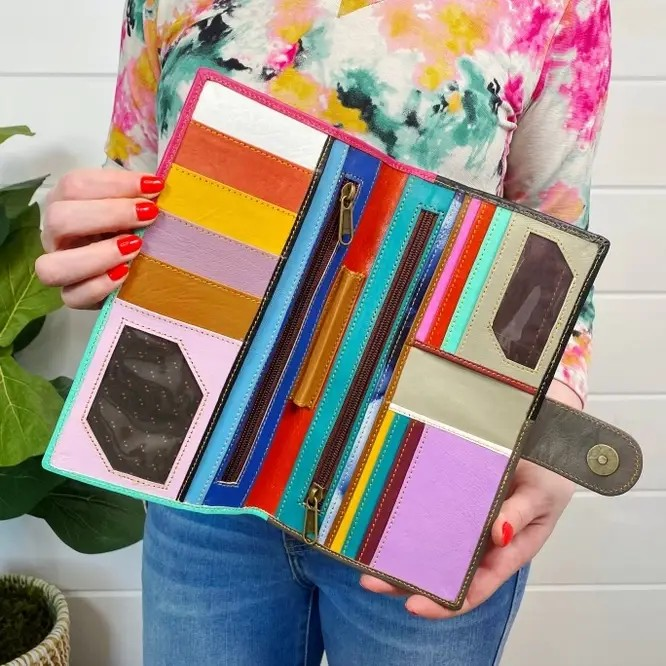 Colorful Metallic Leather Wallet