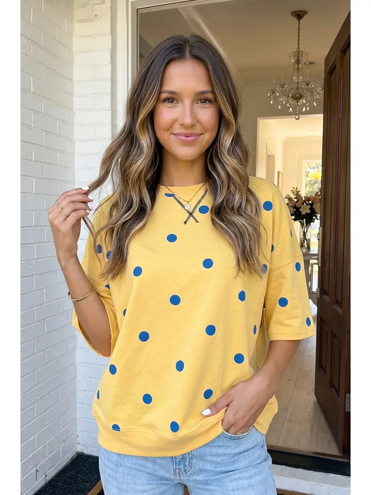 Las Polka Dot Oversized Top