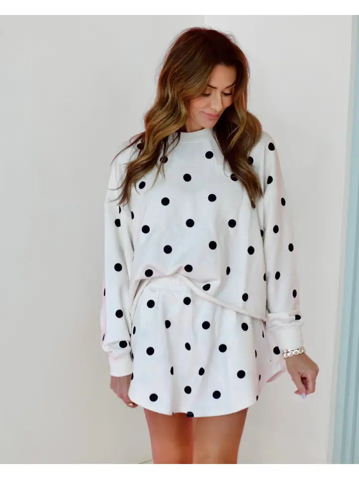 Ivory Polka Dot Day Set | Skort Set