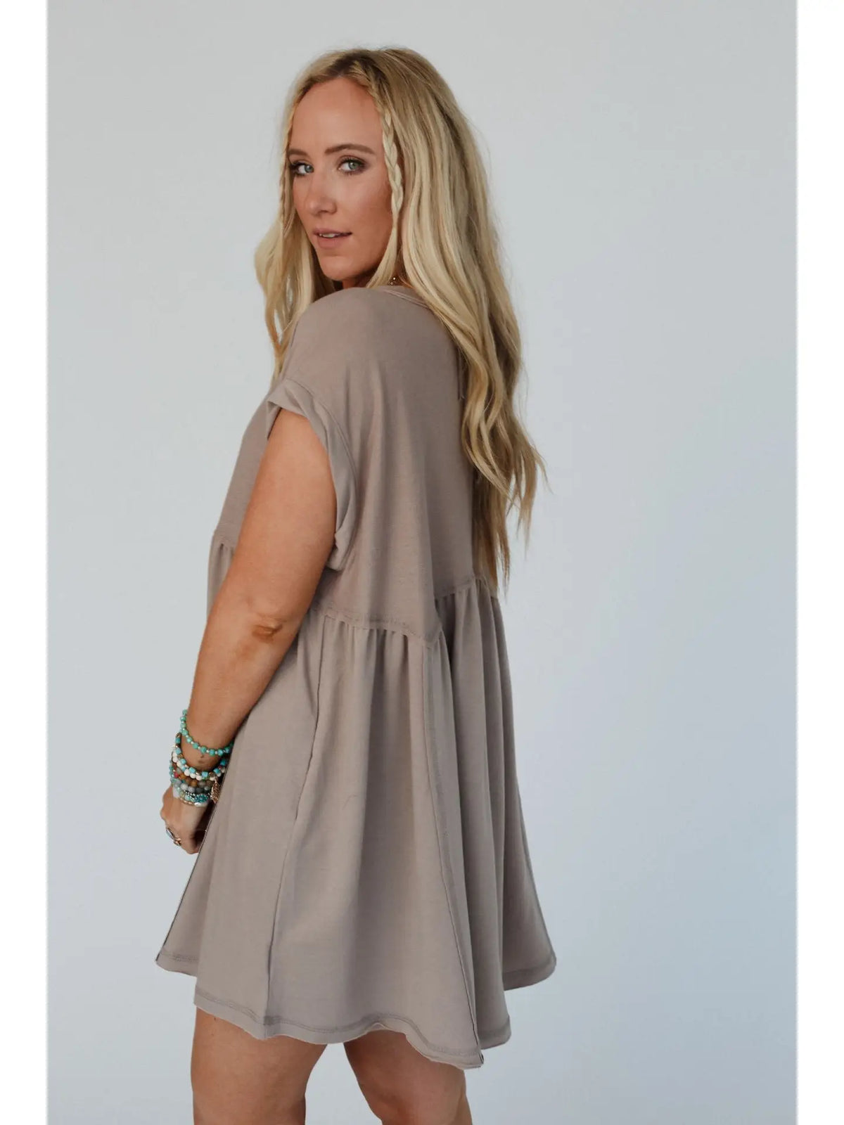 Sweet Nothings Baby Doll Dress - Khaki