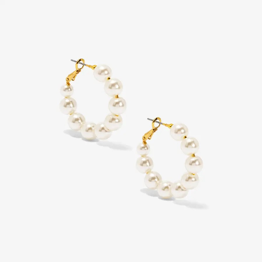 Chunky Pearl Hoop Earring