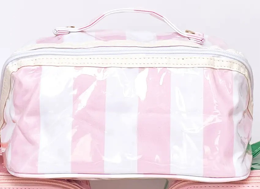 Gloss & Go - Colorful Stripe Wipeable Cosmetic Toiletry Bag