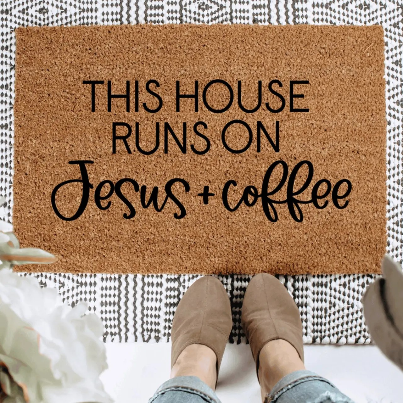 Jesus + Coffee Doormat |18x30