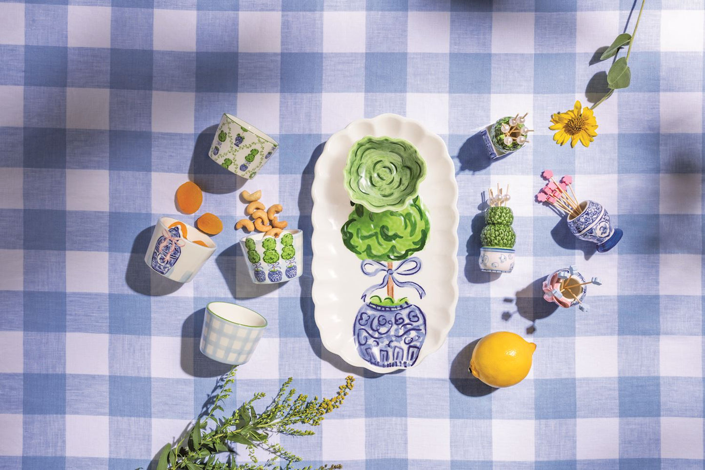 Topiary Tray and Tidbit Set