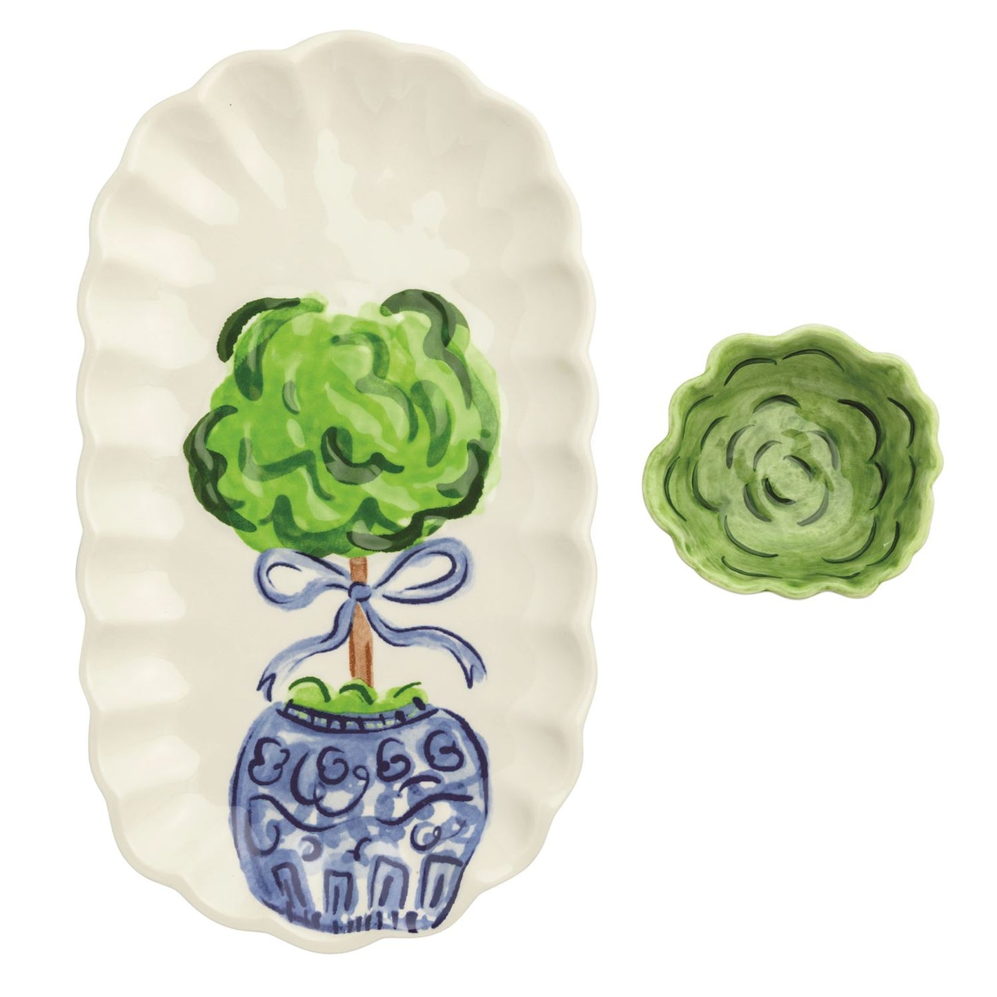 Topiary Tray and Tidbit Set
