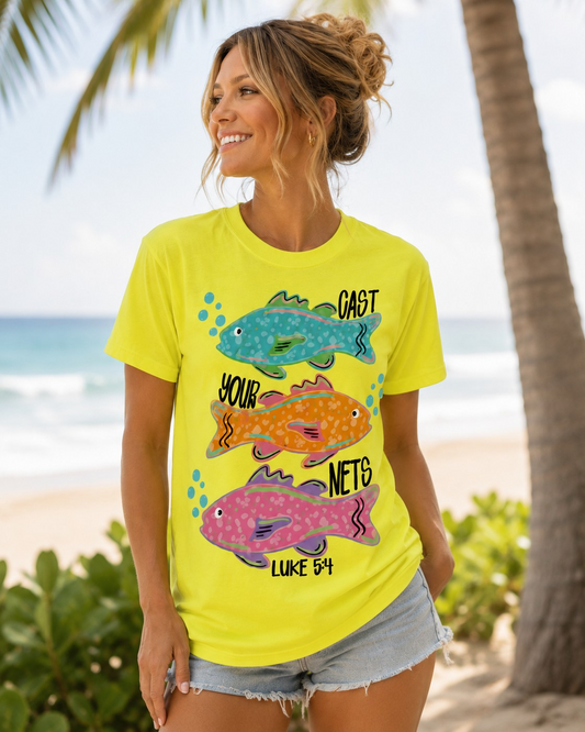 Cast Your Nets Comfort Color T Shirt