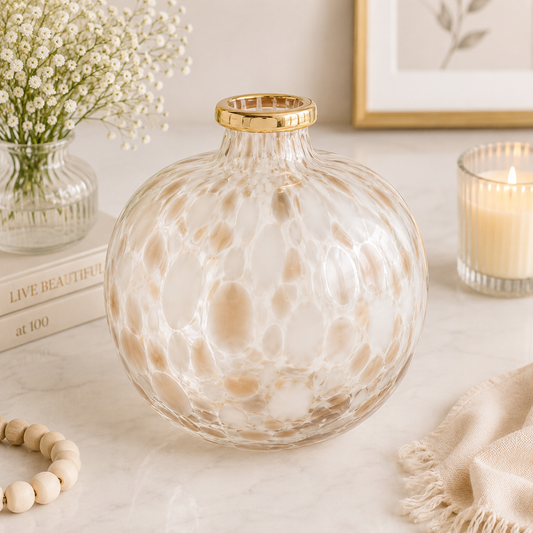 Mud Pie | Gold and Tortoise Vase | Large