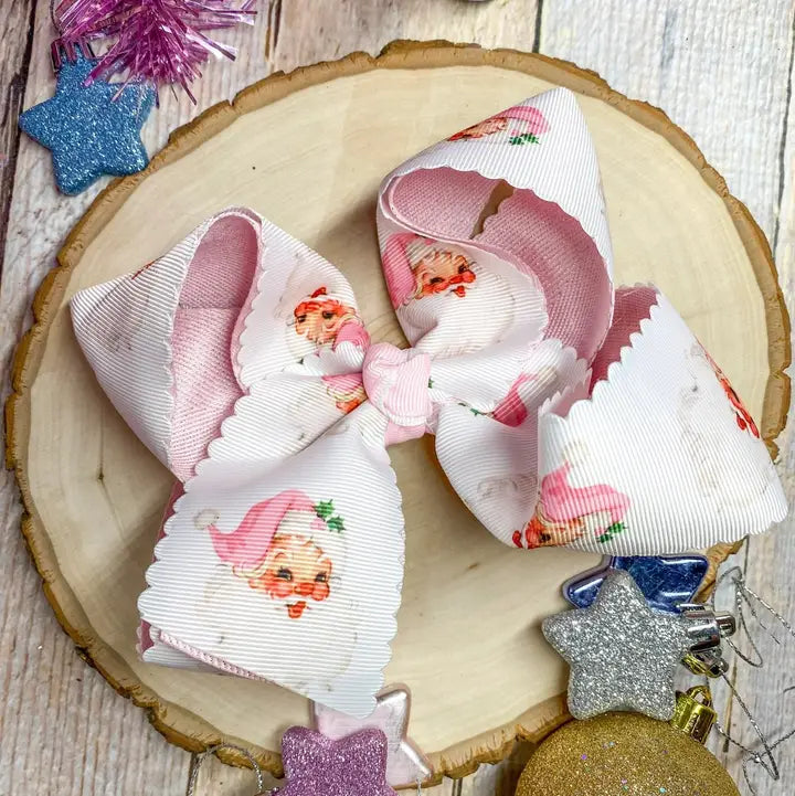 Pink Santa | Hair Bow