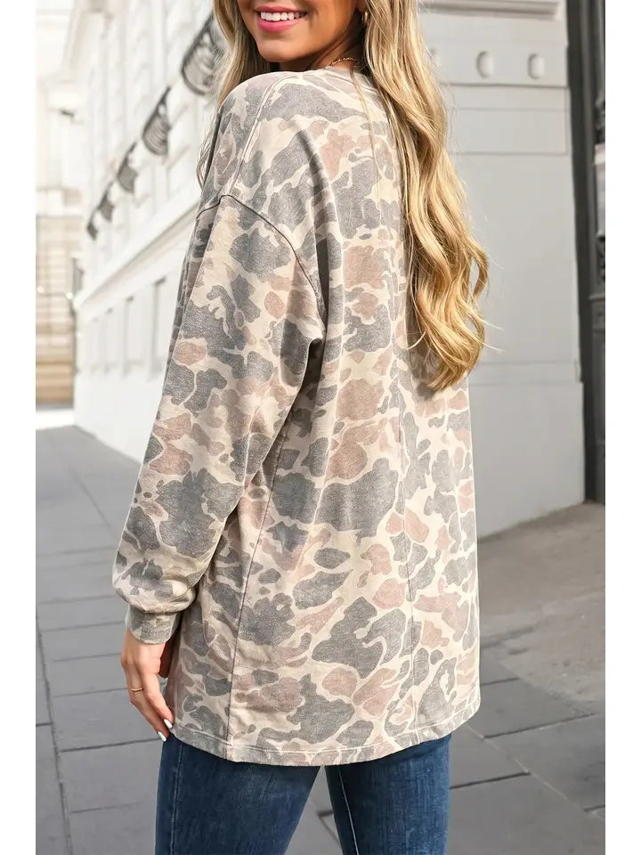 Camo Casual Cardigan