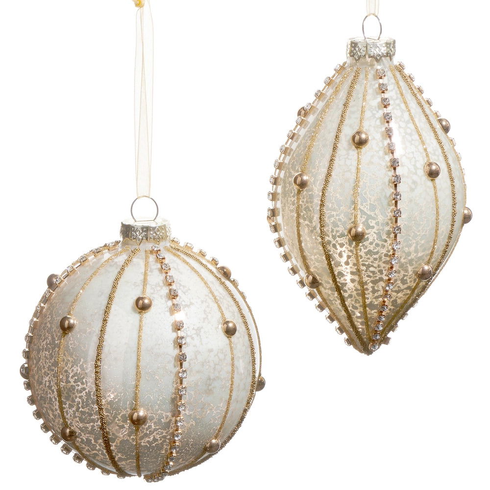 4" Beaded Gold Ornament