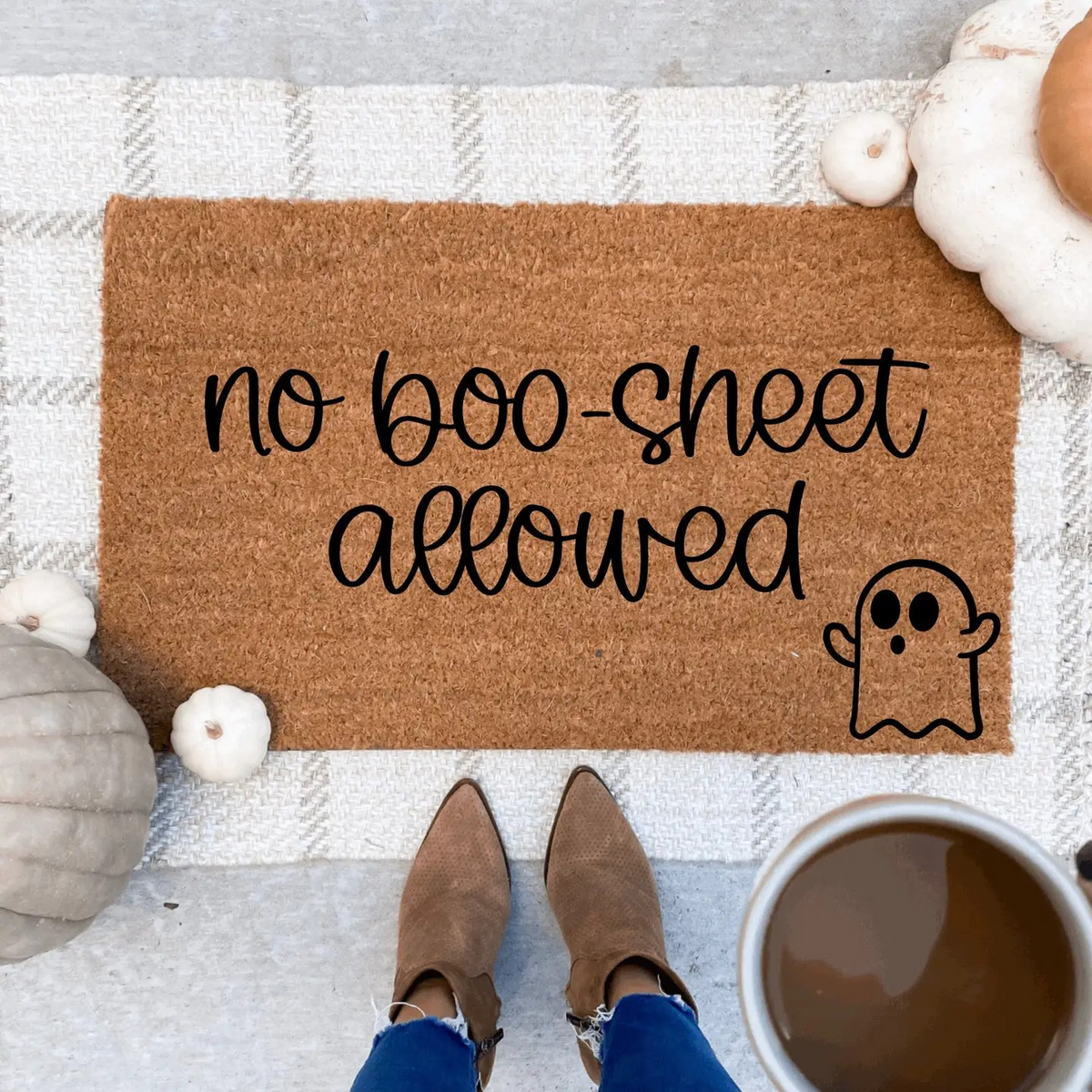 No Boo-Sheet Allowed Doormat | 18x30