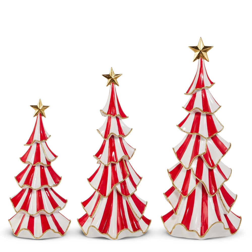 18.5" Striped Ruffle Tree