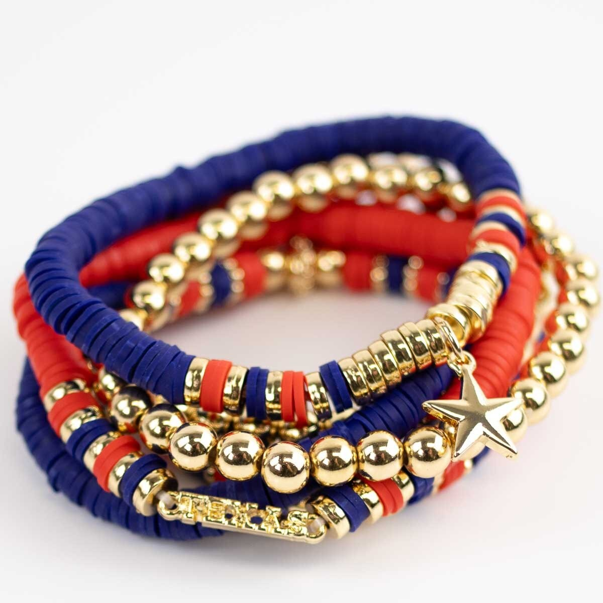 Game Day Bracelet Set | Red, Blue, and Gold