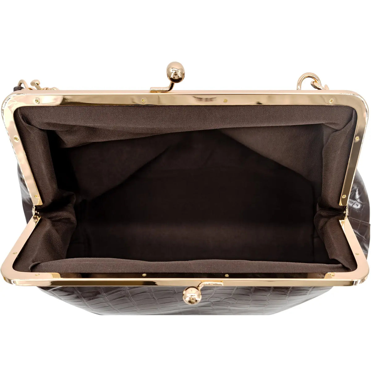 The Kensington Chocolate Croc Shoulder Bag