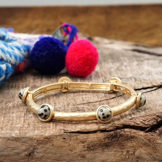 Jeweled Gold Bangle | Dalmatian