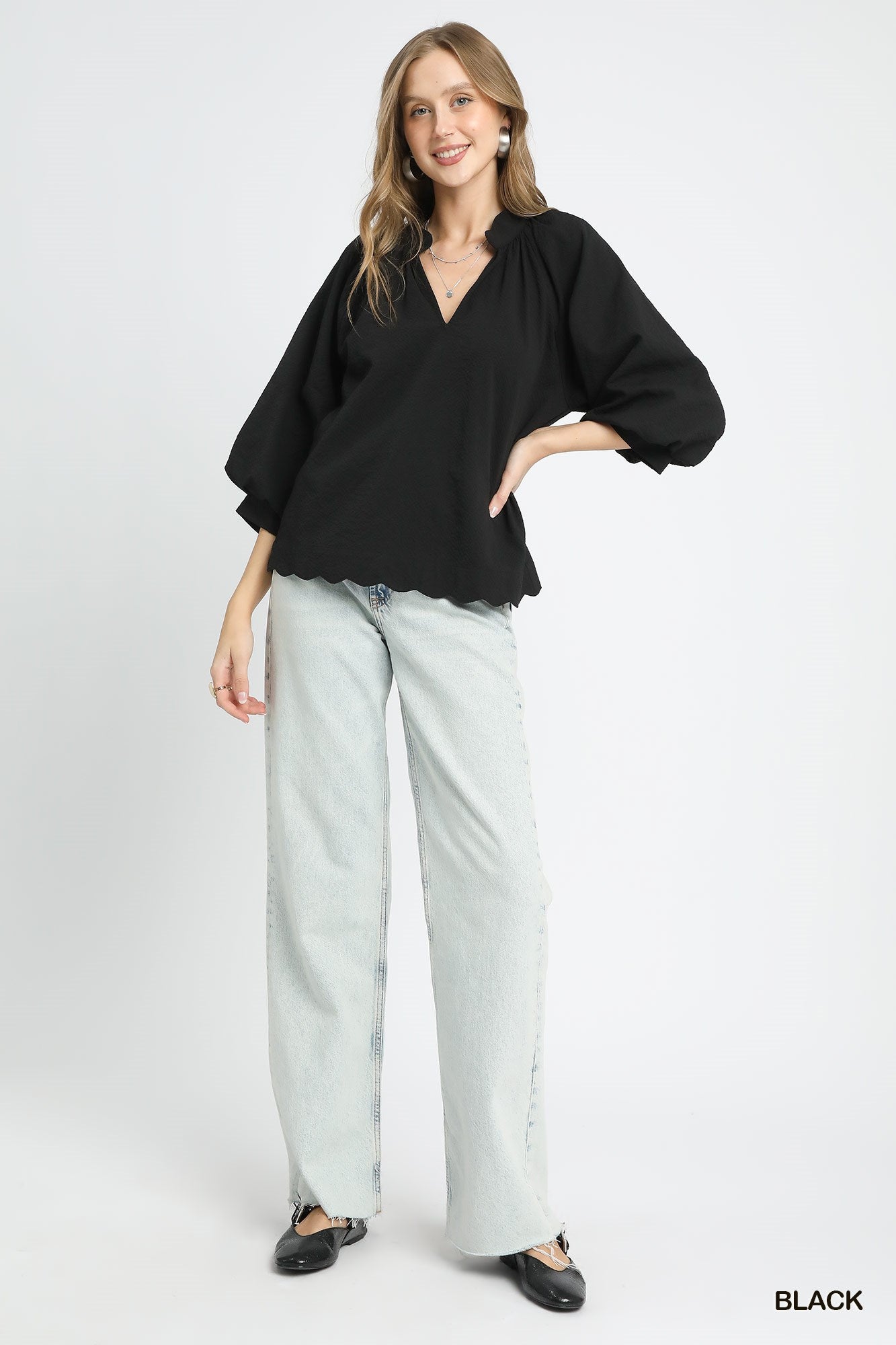 Scalloped Sophistication Top