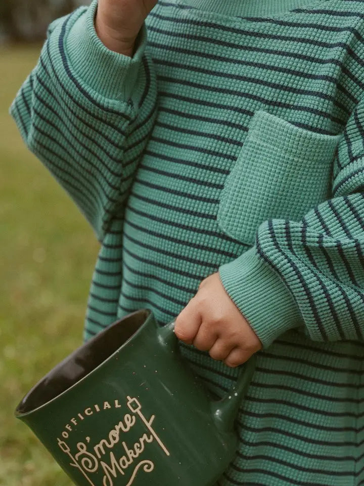 Sammy Romper | Green Stripe