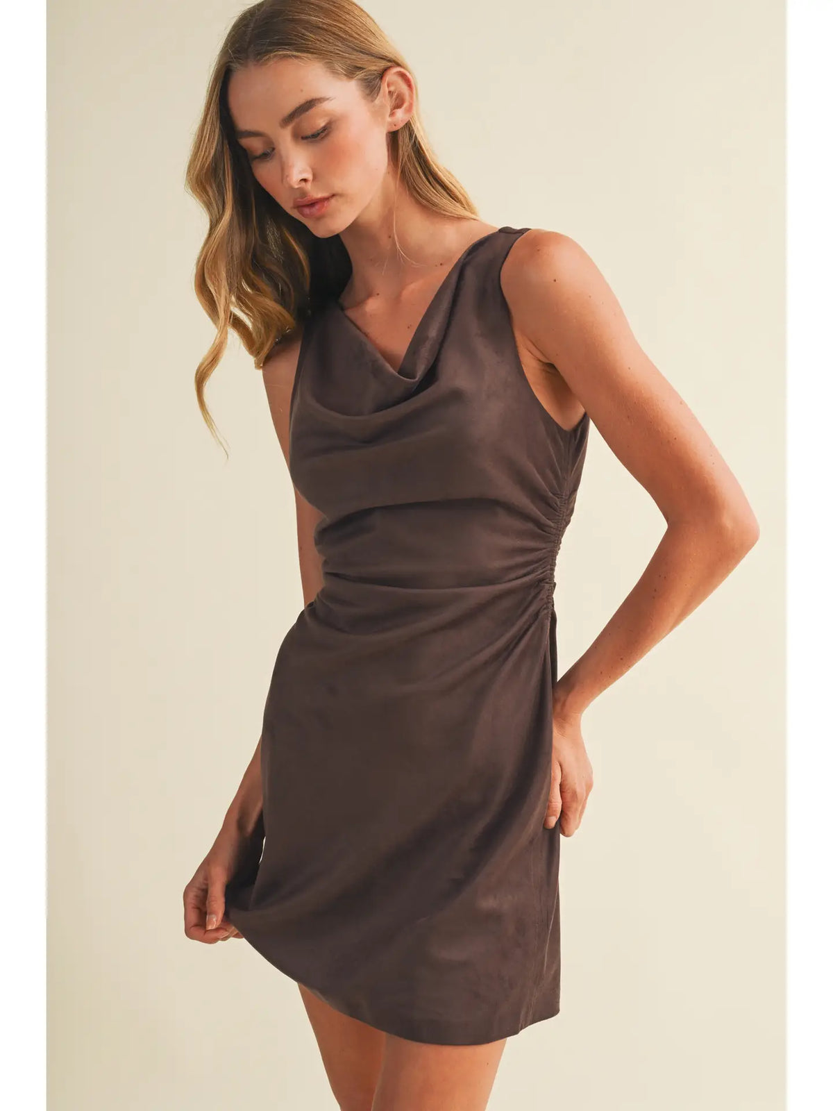 Sloane Mocha Suede Mini Dress