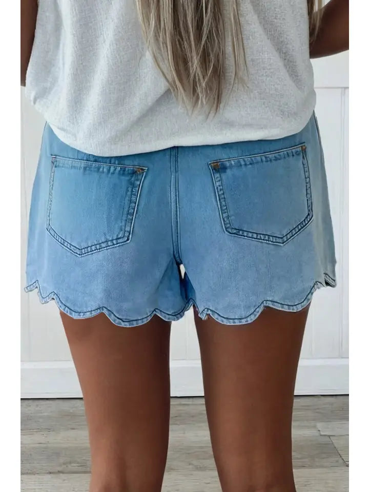 A Scalloped Summer | Denim Shorts